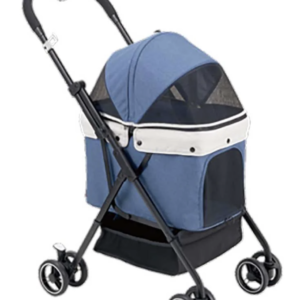 日本BONBI IVPETS Coron可折疊寵物日本原創外出手推車(藍色)(8kg承重)